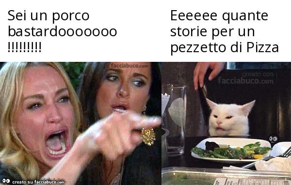 Sei un porco bastardooooooo! . Eeeeee quante storie per un pezzetto di pizza