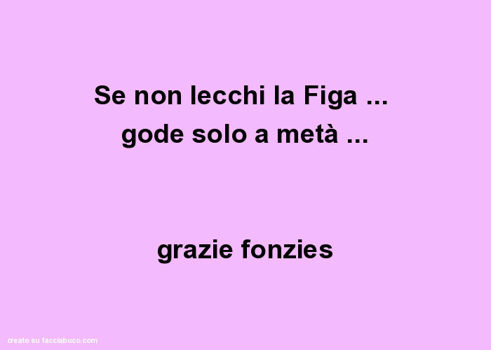 Se non lecchi la figa… gode solo a metà… grazie fonzies