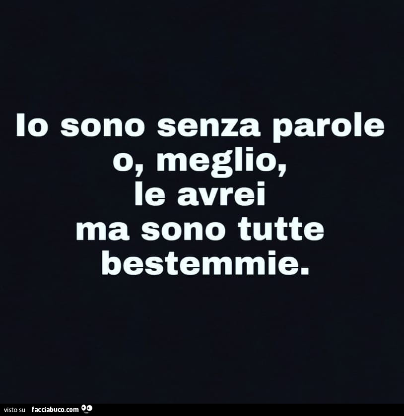 Io Sono Senza Parole O Meglio Le Avrei Ma Sono Tutte Bestemmie Facciabuco Com