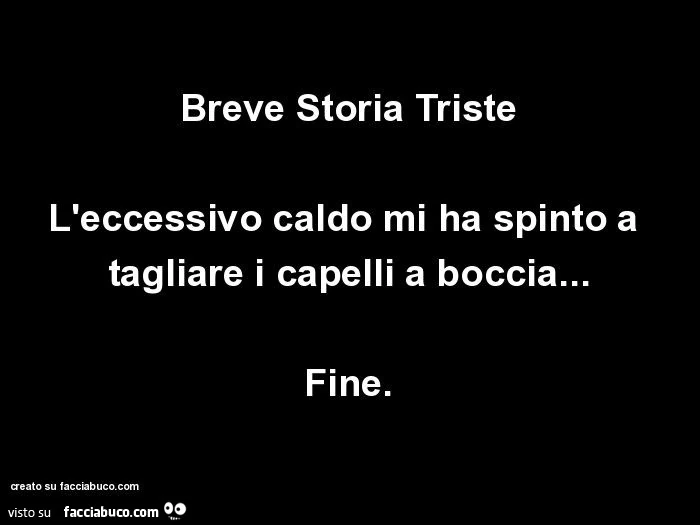 Breve storia triste l'eccessivo caldo mi ha spinto a tagliare i capelli a boccia&hellip; fine