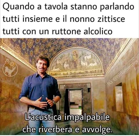 Quando a tavola stanno tutti parlando e il nonno zittiscetutti