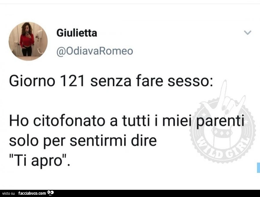 Giorno 121 senza fare sesso: ho citofonato a tutti i miei parenti solo per sentirmi dire ti apro