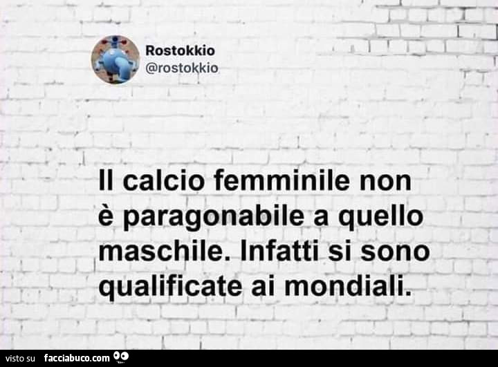 Il calcio femminile non è paragonabile a quello maschile. Infatti si sono qualificate ai mondiali