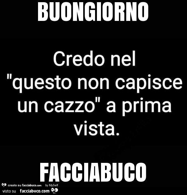 Buongiorno facciabuco