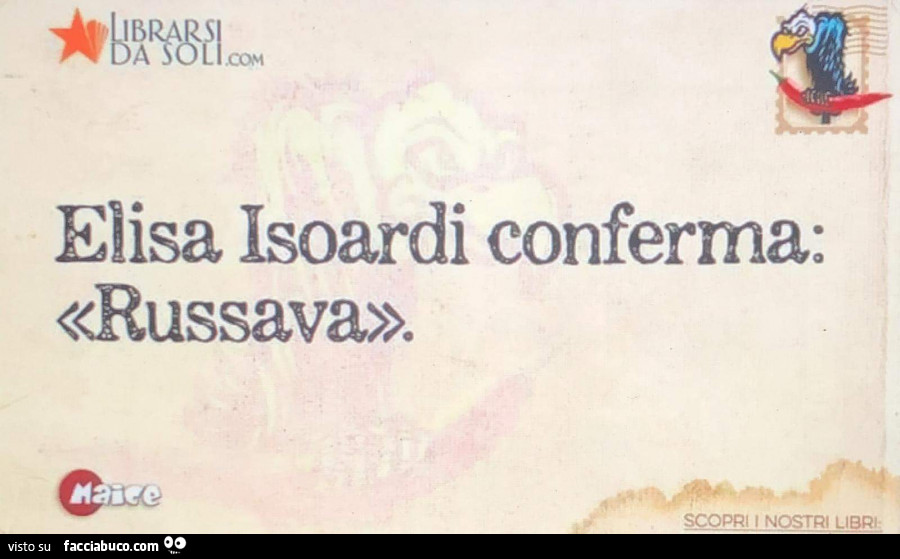 Elisa Isoardi conferma: russava