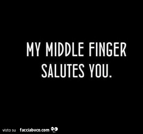 My middle finger salutes you