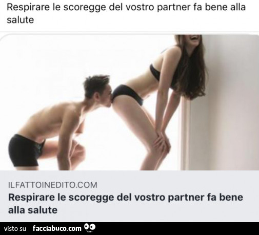 Respirare le scoregge del vostro partner fa bene alla salute