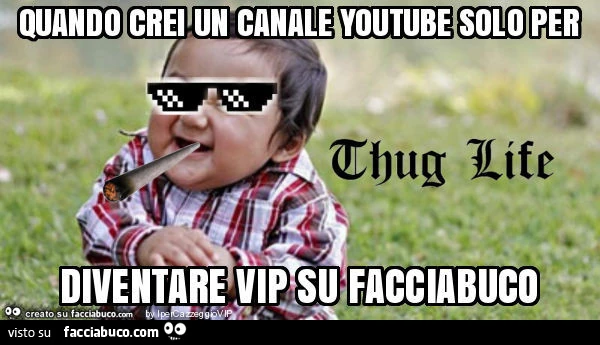 Quando crei un canale youtube solo per diventare vip su facciabuco