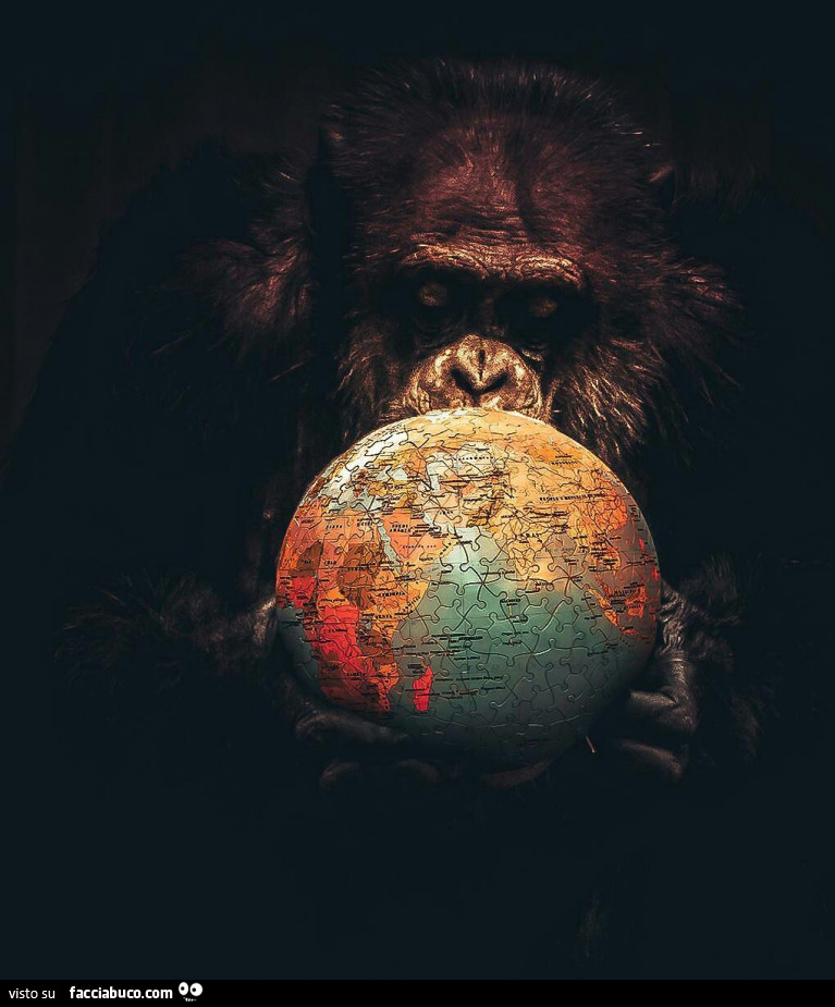 Scimmia con il mondo in mano
