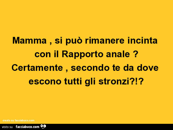 Si può rimanere incinta dal sesso anale