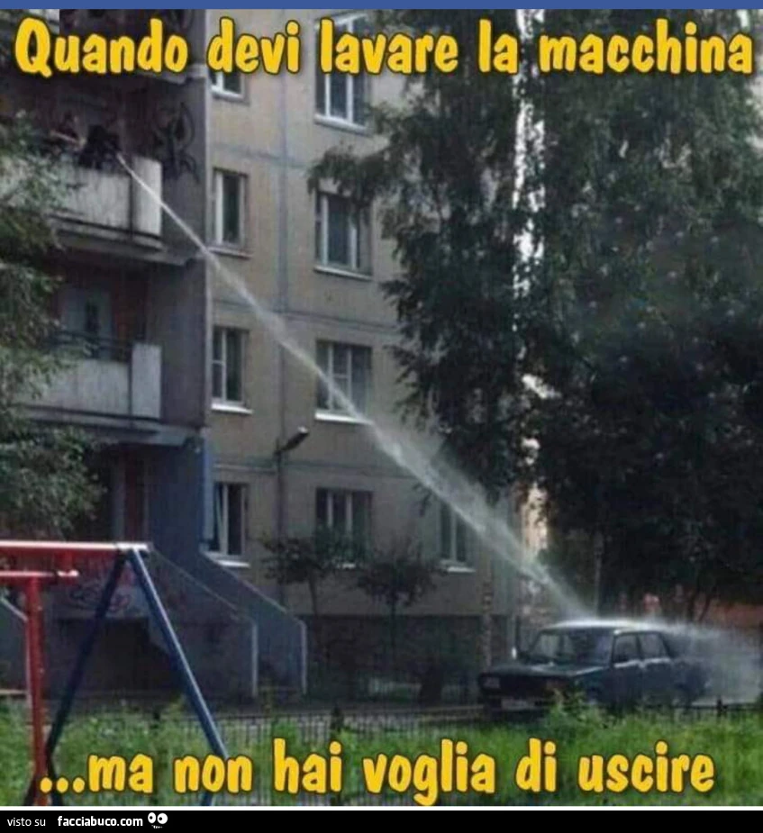 Quando devi lavare la macchina&hellip; ma non hai voglia di uscire