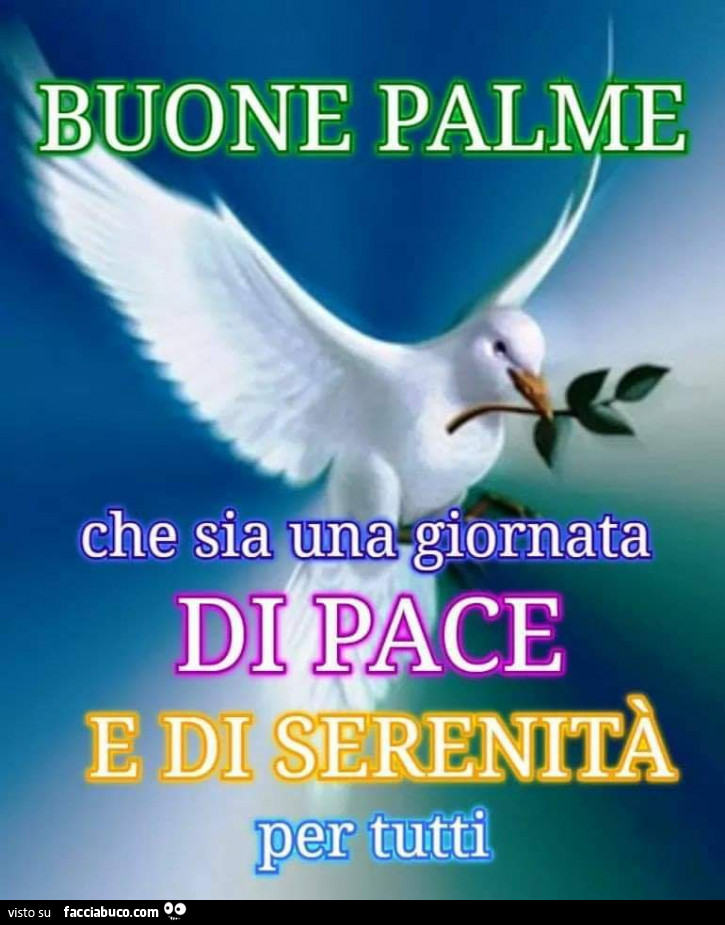 Buone palme che sia una giornata di pace e di serenità per tutti