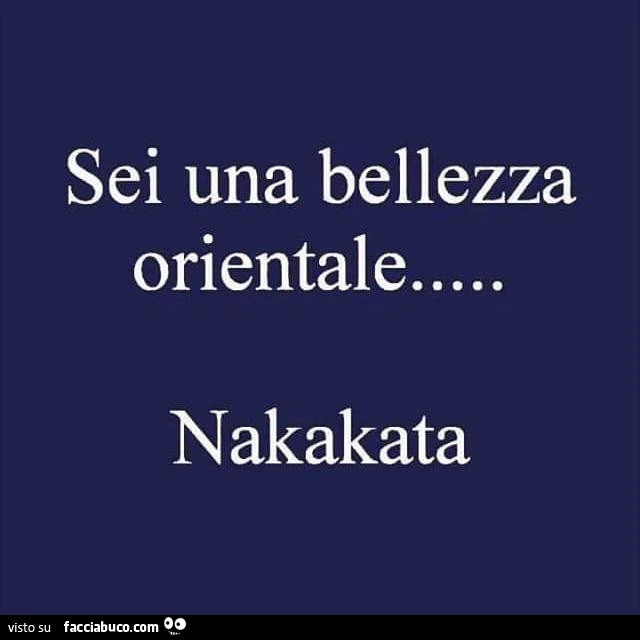 Sei una bellezza orientale&hellip; nakakata