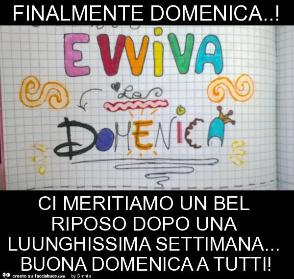 Finalmente domenica. ! Ci meritiamo un bel riposo dopo una luunghissima settimana&hellip; buona domenica a tutti