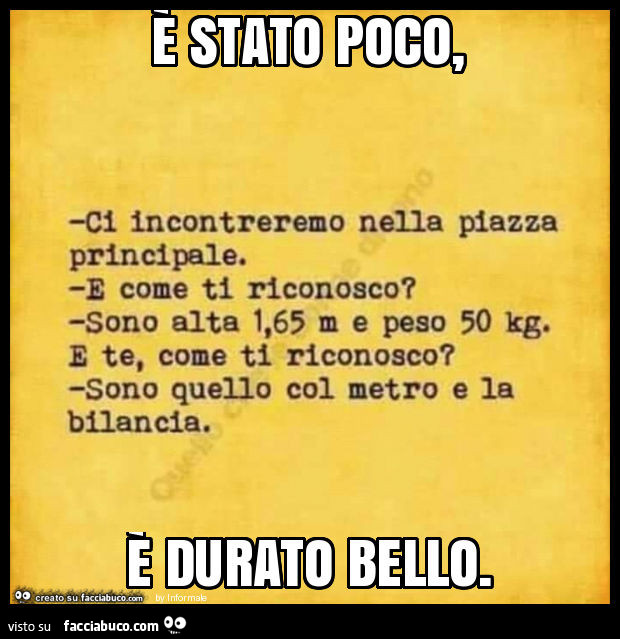 È stato poco, è durato bello