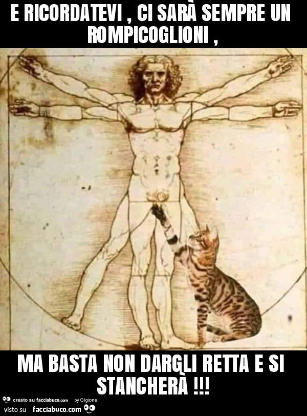 E ricordatevi, ci sarà sempre un rompicoglioni, ma basta non dargli retta e si stancherà