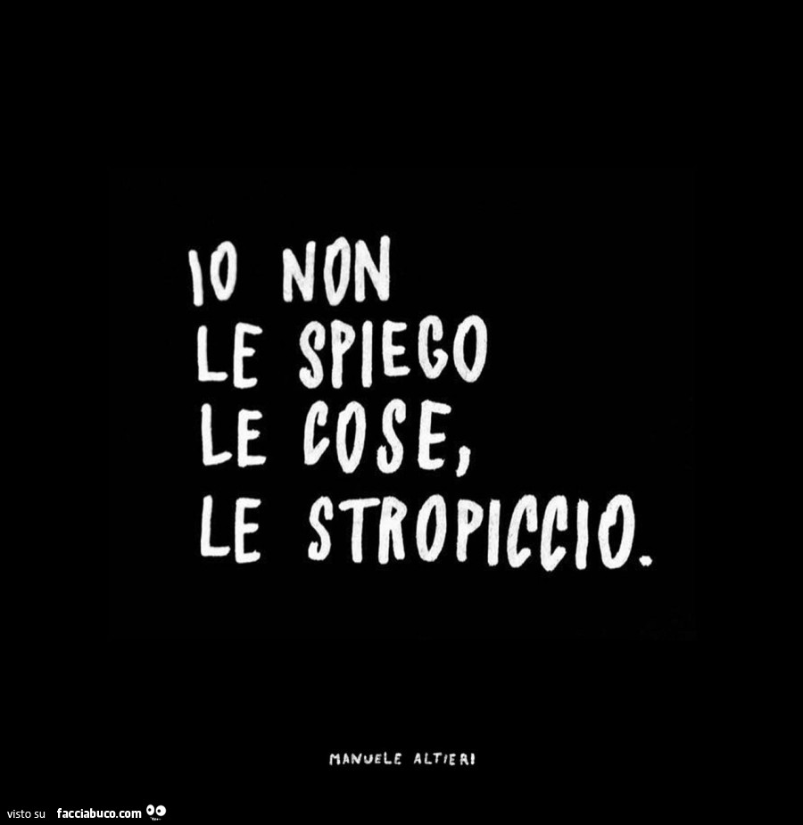 Io non spiego le cose, le stropiccio