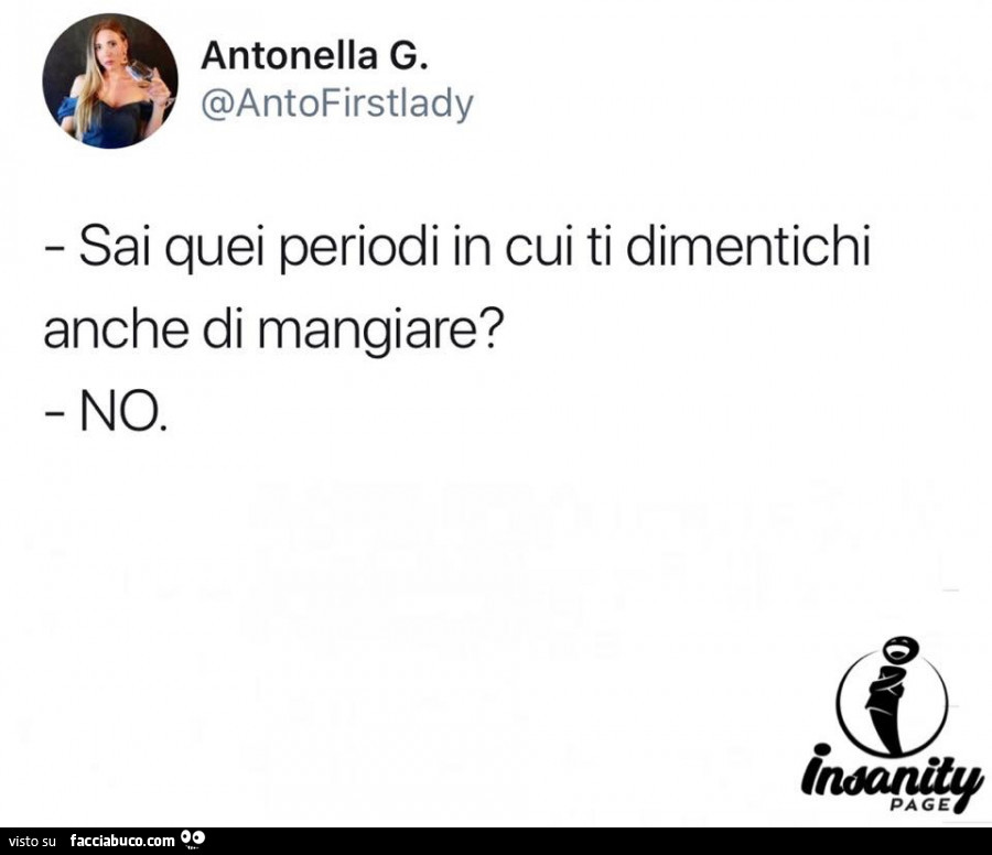 Sai quei periodi in cui ti dimentichi anche di mangiare? No