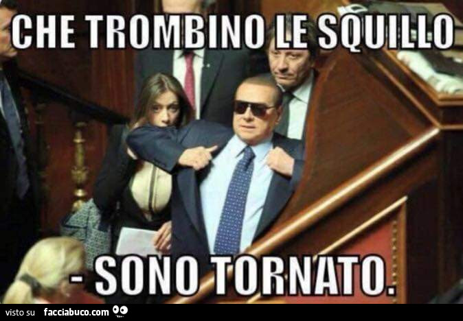Berlusconi: che trombino le squillo. Sono tornato