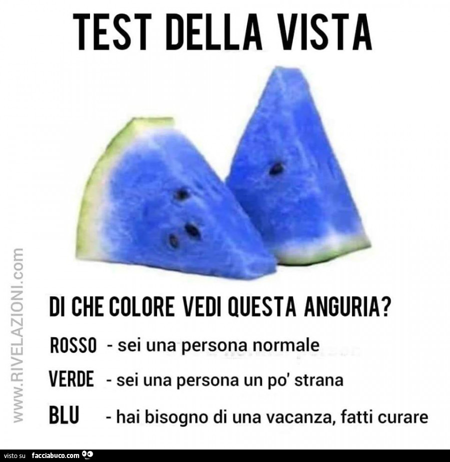 Test della vista. Di che colore vedi questa anguria?