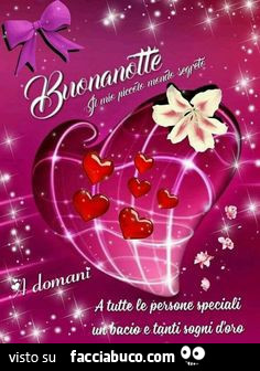 Buonanotte a domani a tutte le persone speciali