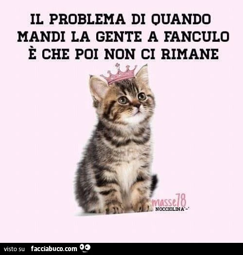 Il problema di quando mandi la gente a fanculo è che poi non ci rimane