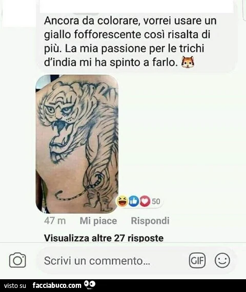 Ancora da colorare vorrei usare un giallo fofforescente così risalta di più