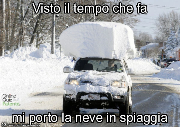 Visto il tempo che fa mi porto la neve in spiaggia