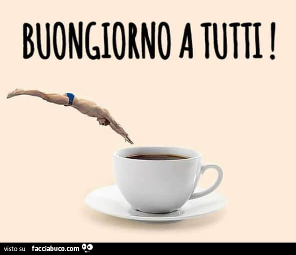 Tuffo nel caffè. Buongiorno a tutti