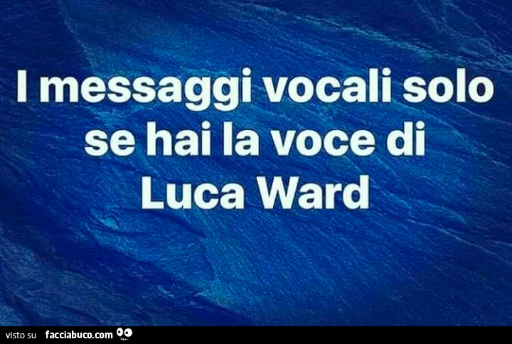 I Messaggi Vocali Solo Se Hai La Voce Di Luca Ward Facciabuco Com