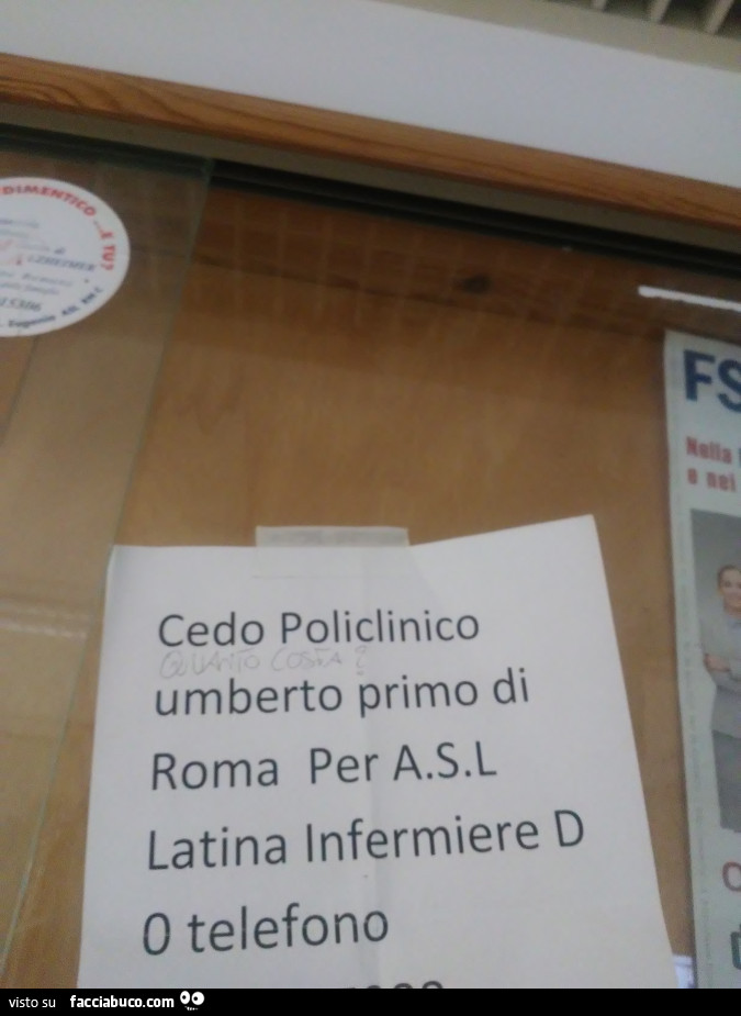 Cedo policlinico umberto primo di roma per ASL latina