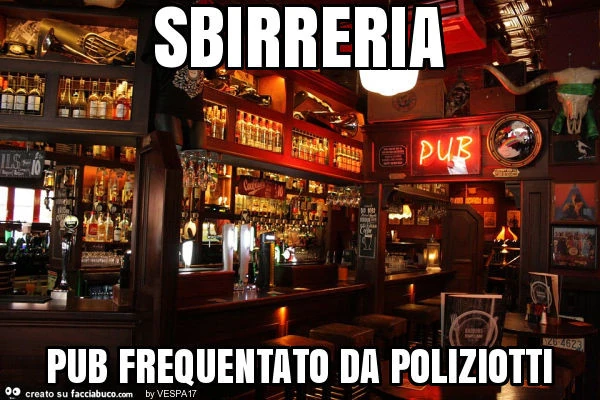 Sbirreria pub frequentato da poliziotti