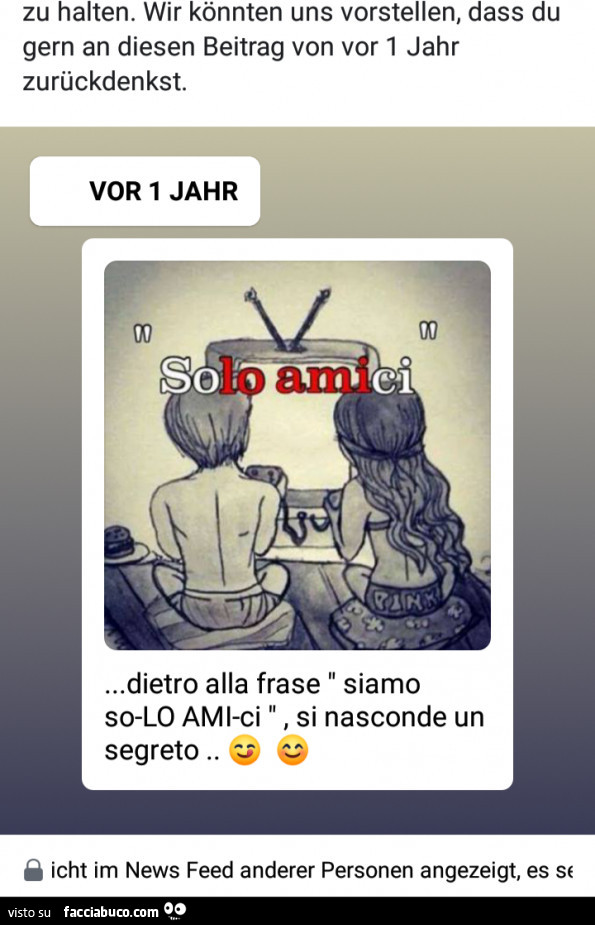 Dietro alla frase siamo solo amici, si nasconde un segreto