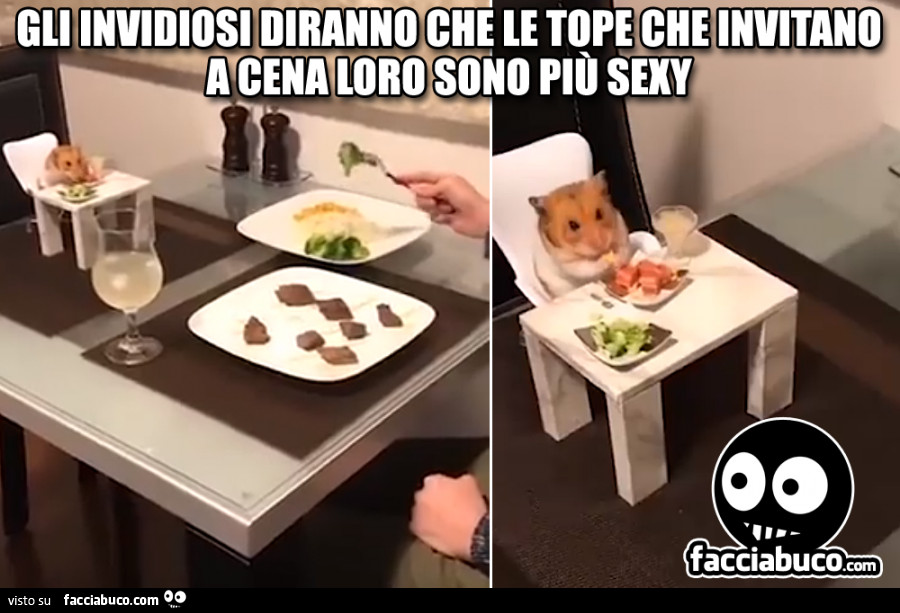Gli invidiosi diranno che le tope che invitano a cena loro sono più sexy
