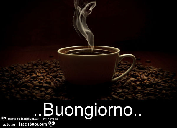 Caffè fumante. Buongiorno