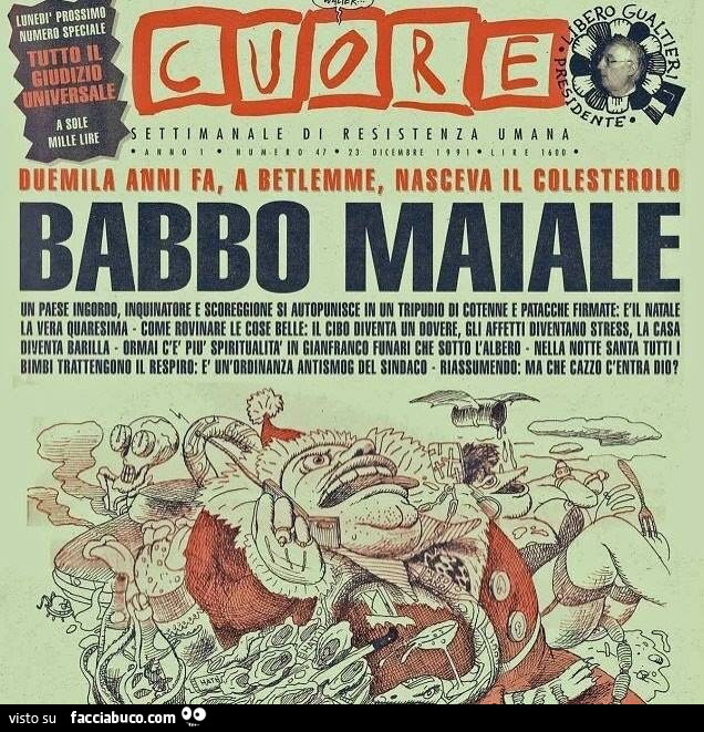 Duemila anni fa a Betlemme nasceva il colesterolo. Babbo Maiale