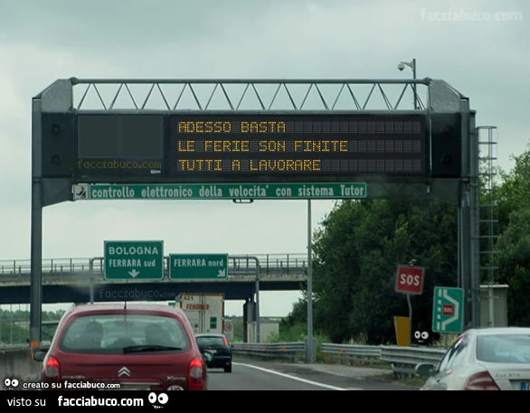 Adesso basta le ferie son finite tutti a lavorare