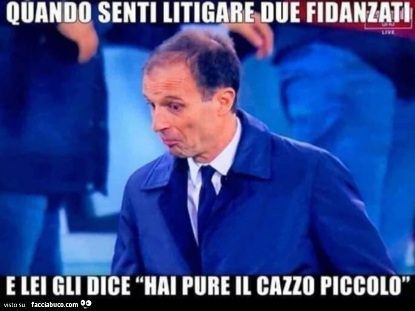 Quando senti litigare due fidanzati e lei gli dice hai pure il cazzo piccolo