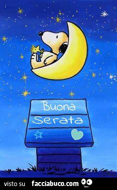 Snoopy sulla luna. Buona serata