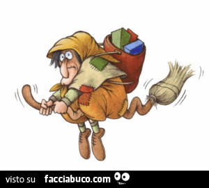 Befana sulla scopa