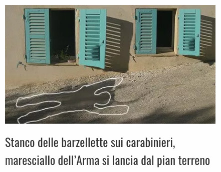 Stanco delle barzellette sui carabinieri maresciallo dell arma si lancia dal pian terreno
