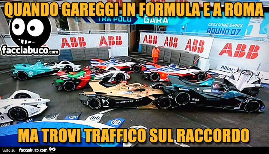 Quando gareggi in Formula E a Roma ma trovi traffico sul raccordo