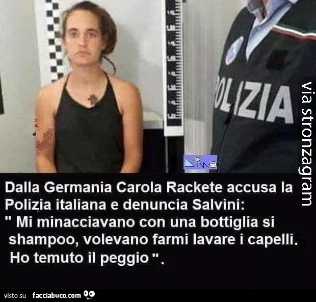Dalla Germania Carola Rackete accusa la polizia italiana e denuncia salvini: mi minacciavano con una bottiglia di shampoo, volevano farmi lavare i capelli. Ho temuto il peggio