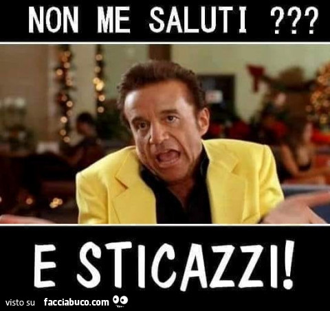 Non me saluti? E sticazzi