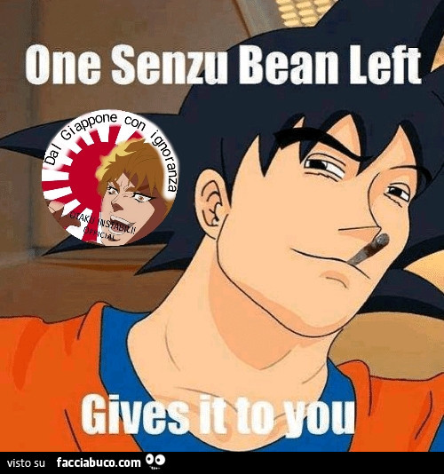 One senzu bean left gives it to you