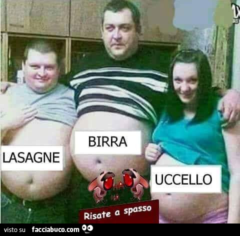 Pance. Lasagna, birra, uccello