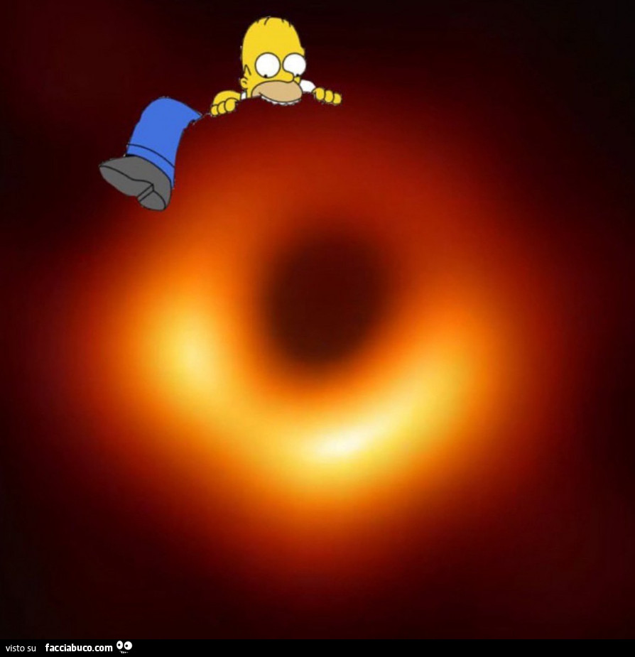 Homer morde il buco nero come fosse una ciambella