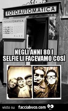 Negli anni 80 i selfie li facevamo così