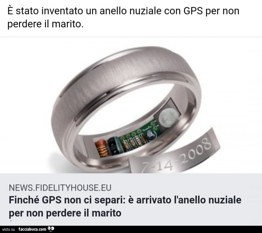 È stato inventato un anello nuziale con gps per non perdere il marito