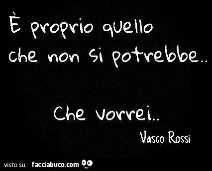 è Proprio Quello Che Non Si Potrebbe Che Vorrei Vasco Rossi Facciabuco Com